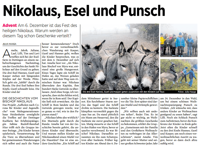 Nikolaus, Esel und Punsch
